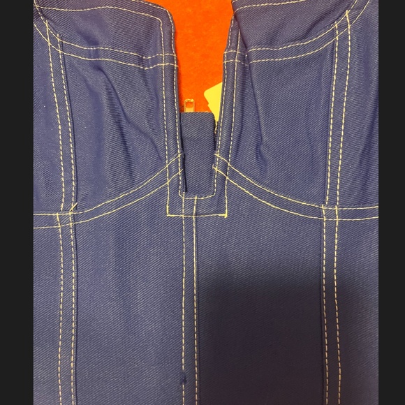 Love and Harmony slate blue contrasting seams denim bustier corset top NWT - Picture 5 of 14